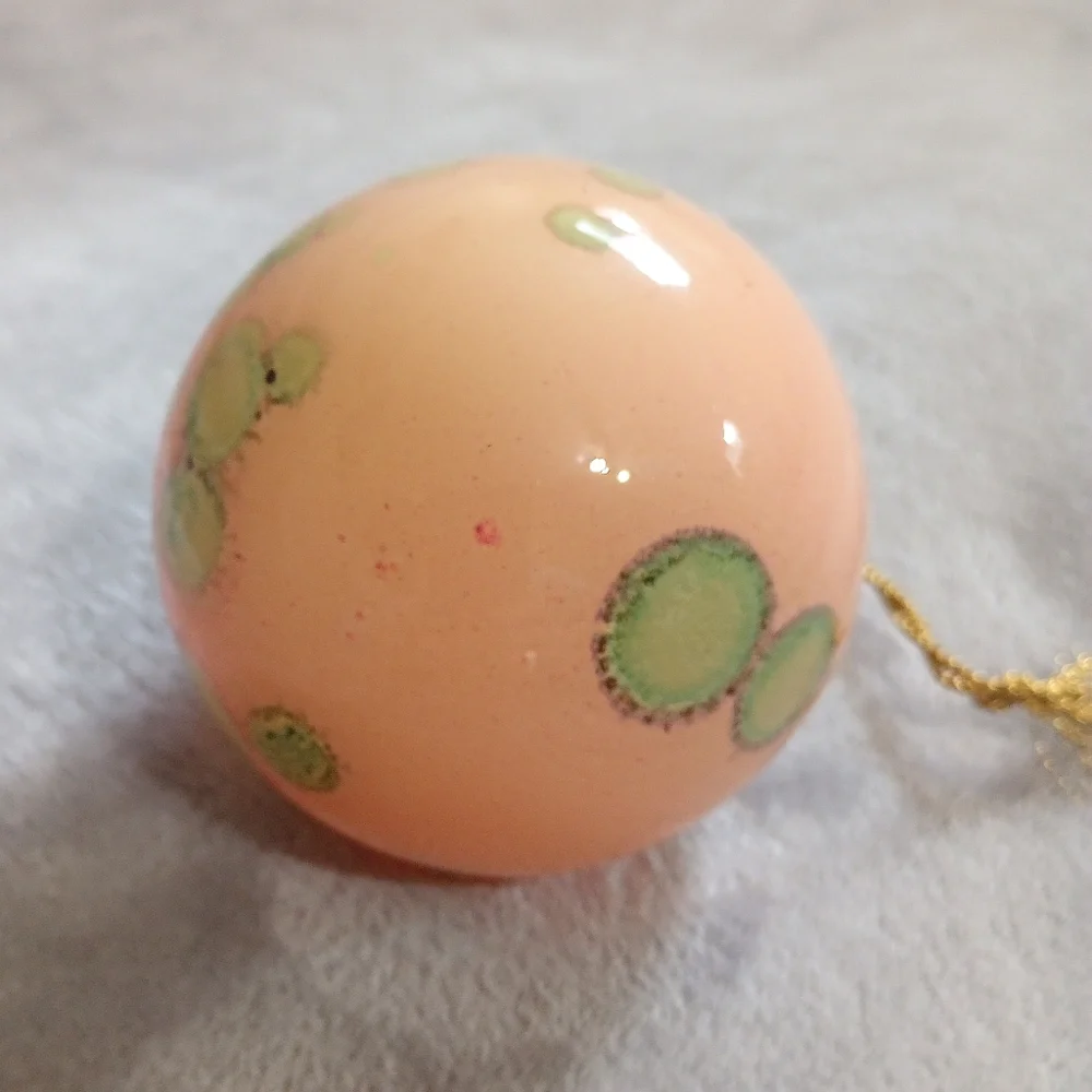 2 Kugel Style Speckled Blown Glass Ball Christmas Ornaments